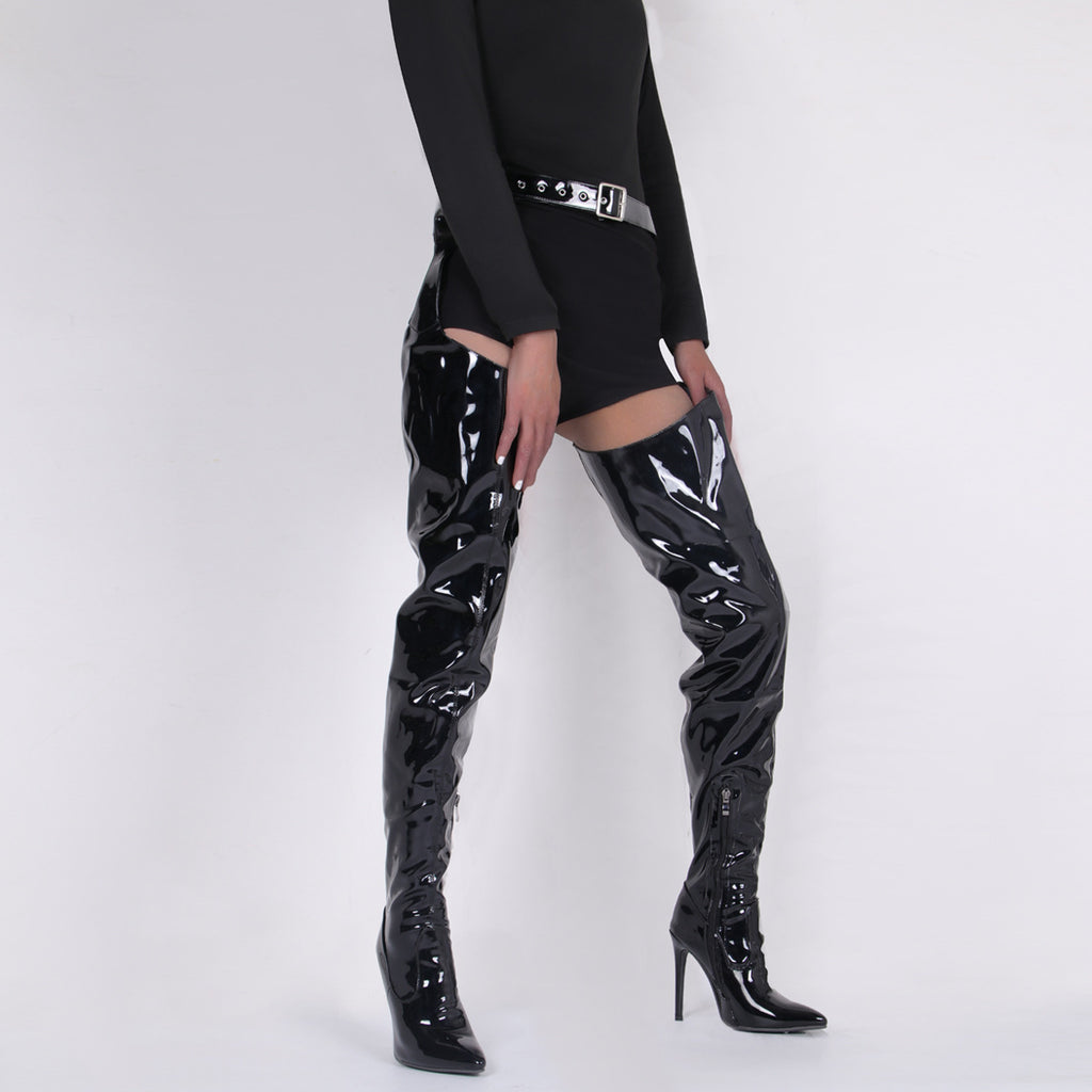 Sarah Express Over-the-Knee Pointed Toe High Heel Boots