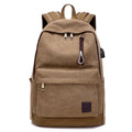 Sarah Express Canvas USB Charging Multi-Function Backpack Coffee