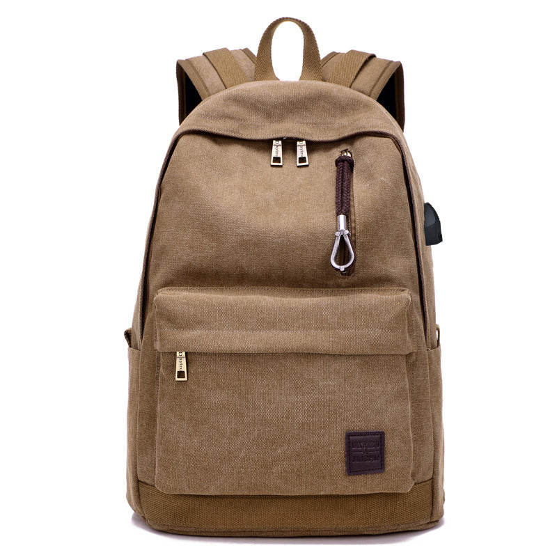 Sarah Express Canvas USB Charging Multi-Function Backpack Coffee
