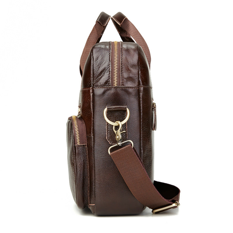 Sarah Express Men's Retro Leather Business Briefcase