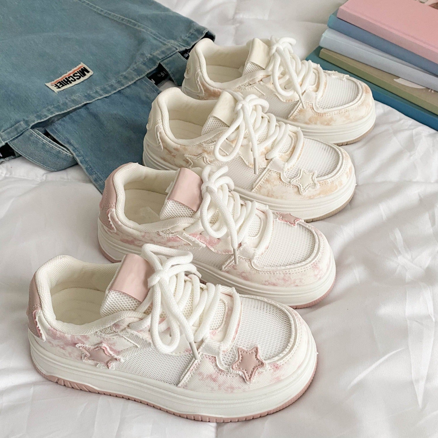 Breathable Mesh Platform Sneakers – lace-up detail alternate view