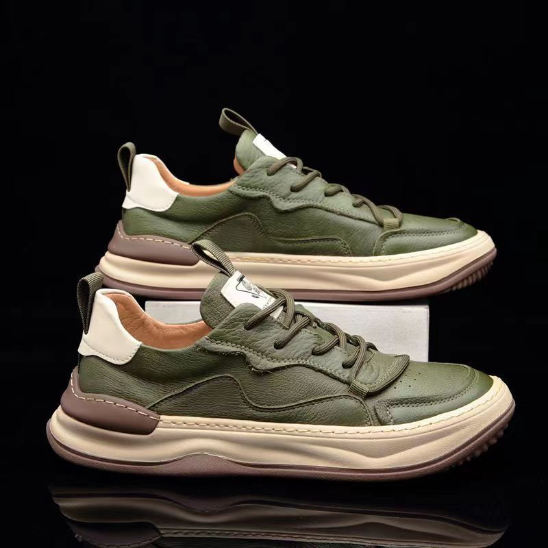 Sarah Express Breathable Cowhide Leather Casual Sneakers