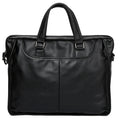 Sarah Express Structured Leather Laptop Briefcase Black