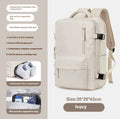 Sarah Express Large Capacity Travel Backpack with Shoe Compartment Beige M