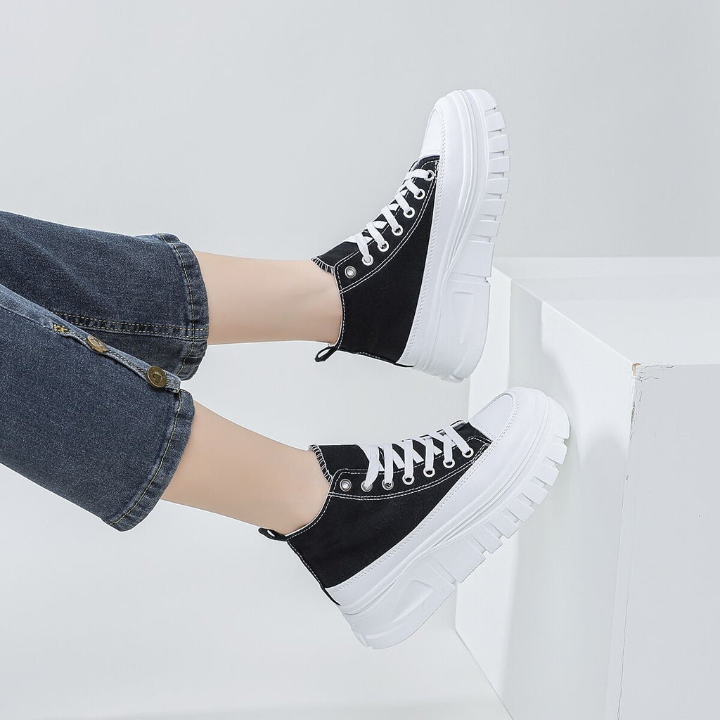 Sarah Express High Top Flatform Lace Up Sneakers