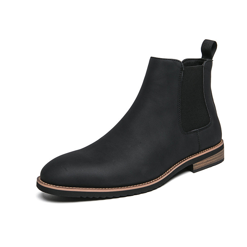 Sarah Express Men's Classic Pointed Toe Chelsea Boots Black