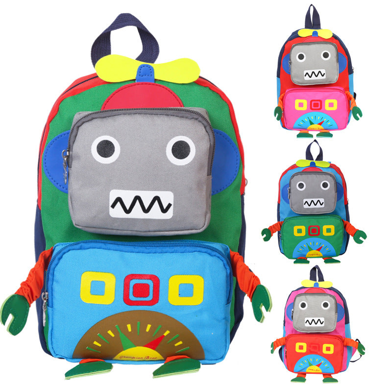 Sarah Express Playful Robot Design Kids School Backpack