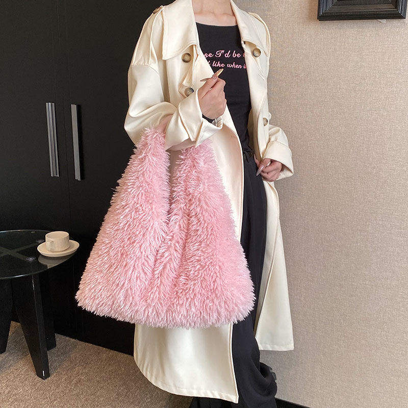 Sarah Express Plush Soft Texture Shoulder Tote Bag