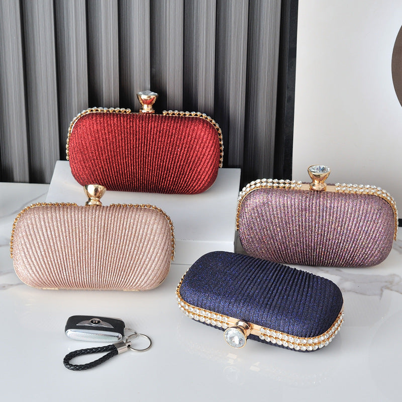 Sarah Express Glitter Oval Evening Clutch Handbag