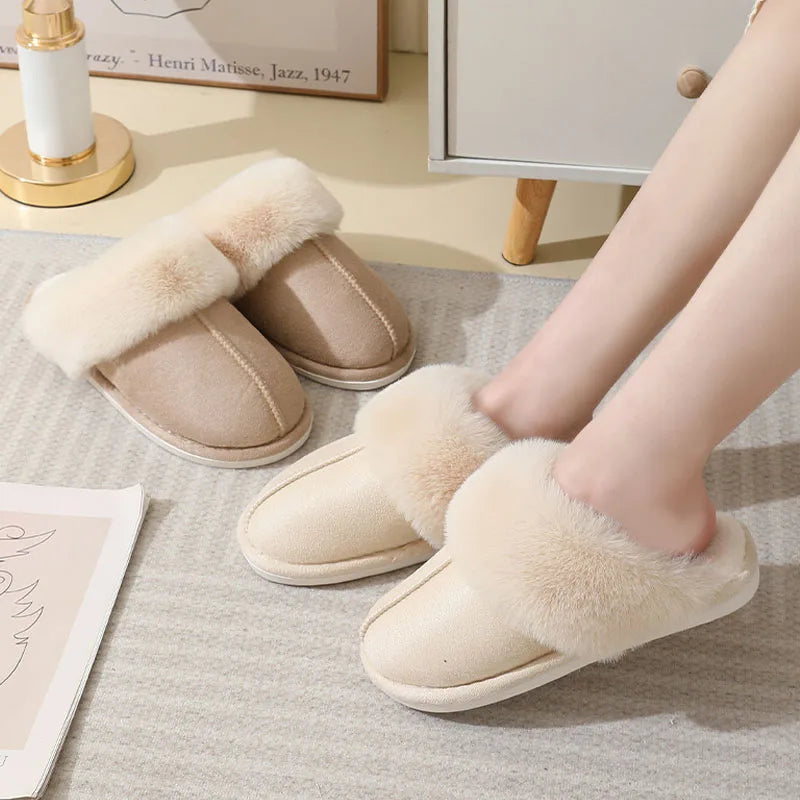Sarah Express Plush Fur Lined Indoor House Slippers