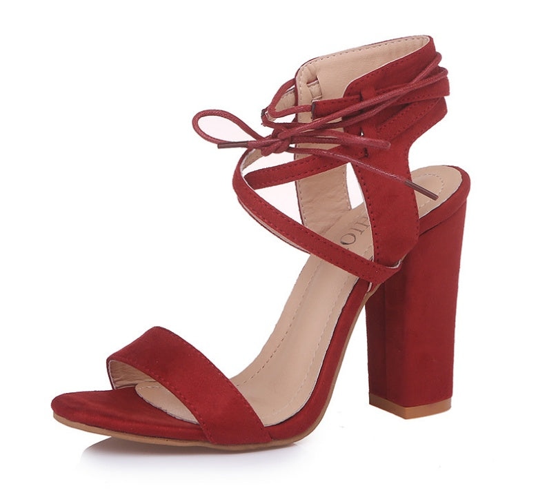 Sarah Express Hollow Cutout Ankle Strap High Heels