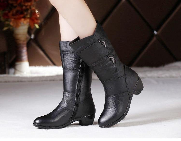 Sarah Express Women's Velvet Padded Mid-Calf Boots