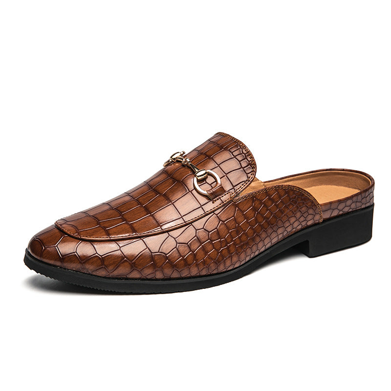 Sarah Express Men's Metal Accent Backless Loafer Slippers