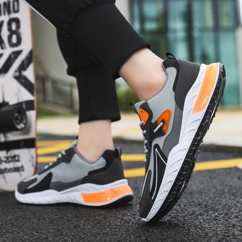 Sarah Express Color-blocked Breathable Mesh Lace-Up Sneakers