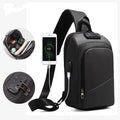 Sarah Express Anti-Theft Lockable USB Charging Messenger Bag Black