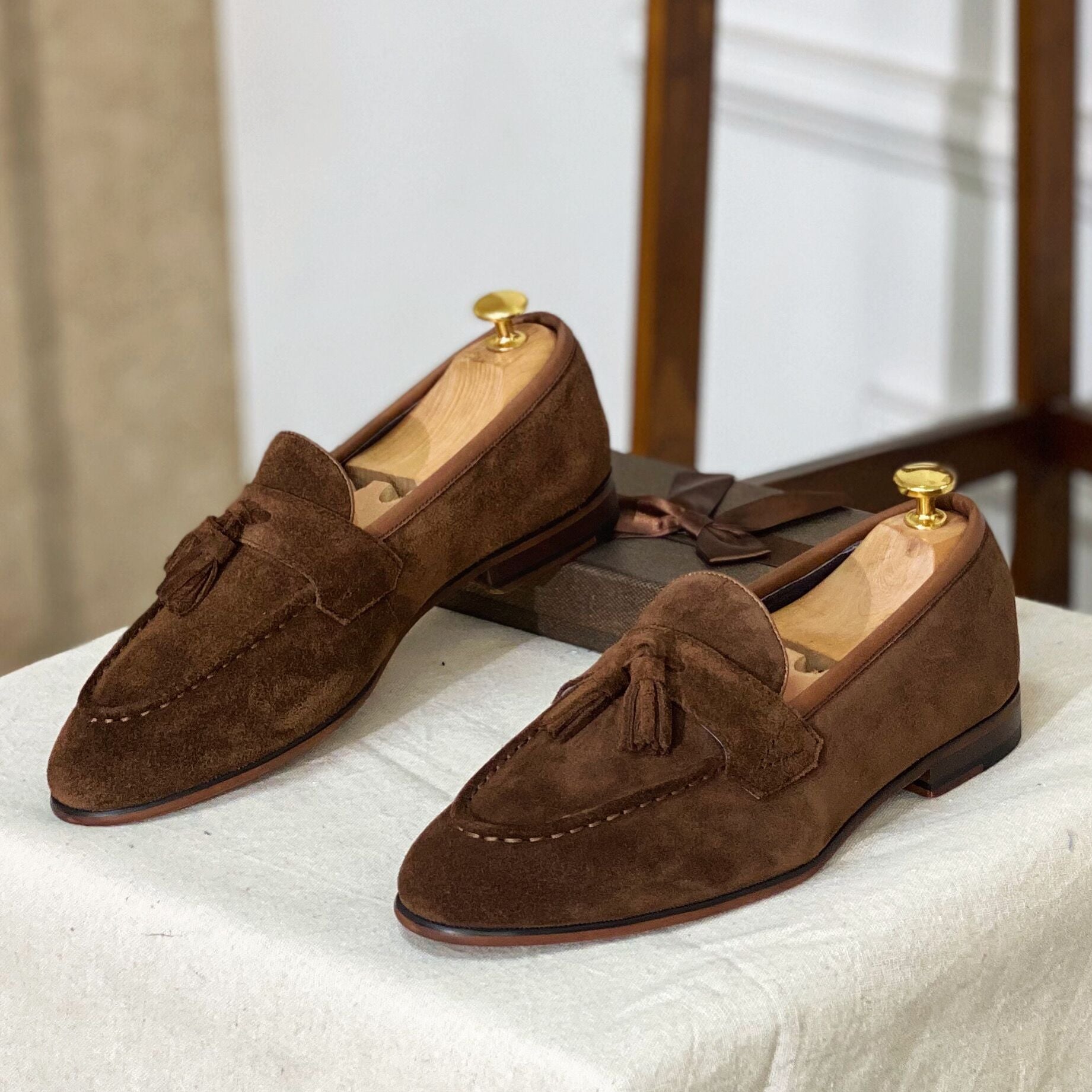 Sarah Express Men's Cowhide Tassel Loafers