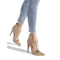 Sarah Express Pointed Toe Cutout Stiletto Sandals Beige