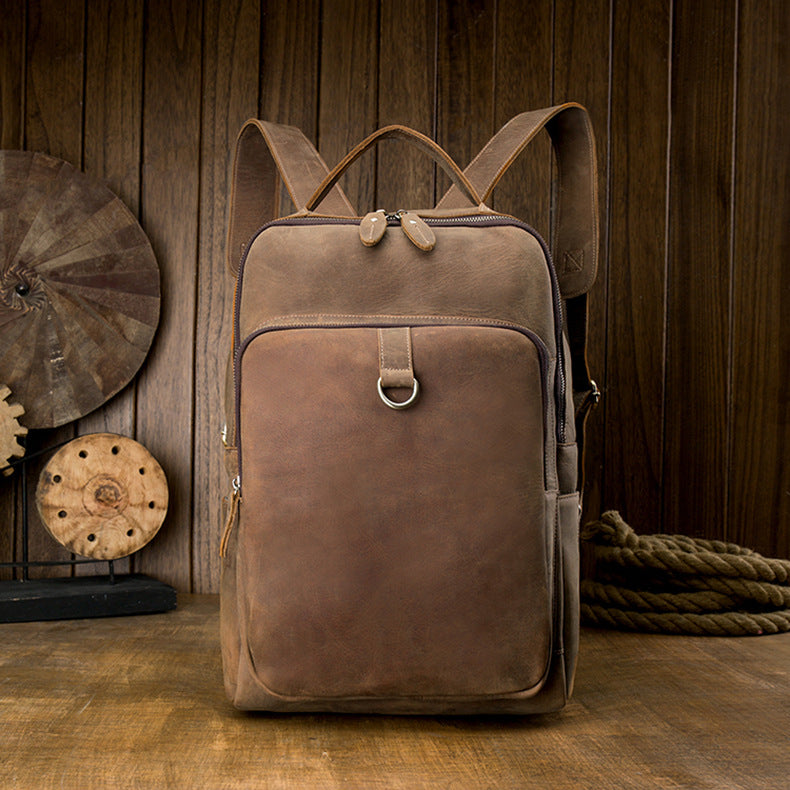 Sarah Express Retro Leather Men's Daily Backpack