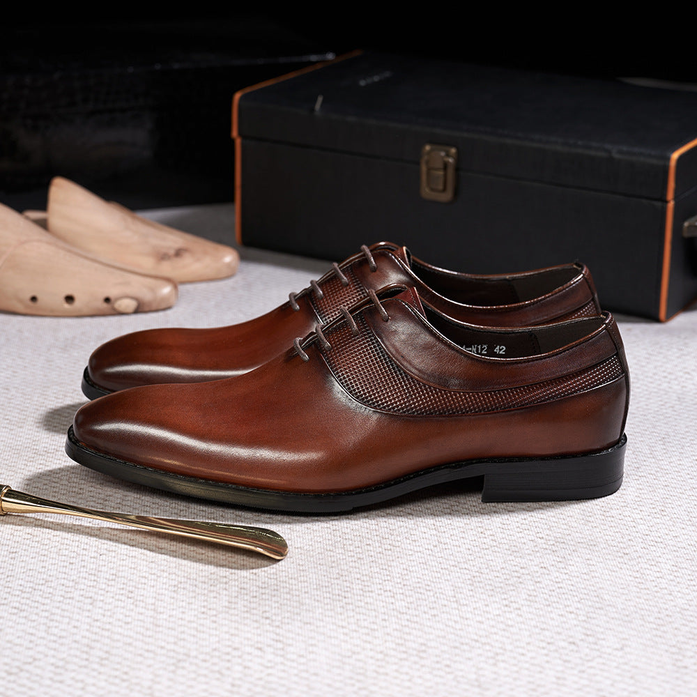 Sarah Express Pointed Toe Business Formal Leather Shoes