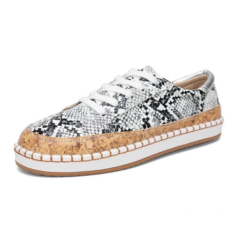 Sarah Express Snake Print Platform Sneakers Chunky Sole