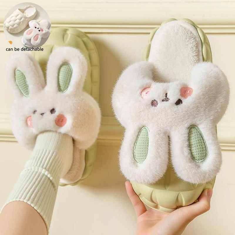 Sarah Express Unisex Rabbit Plush Washable House Slippers