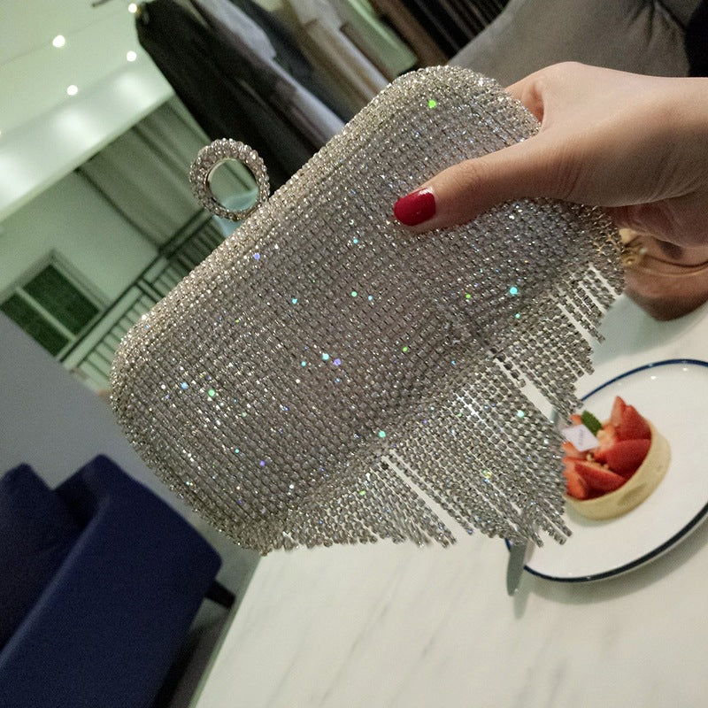 Sarah Express Diamond Fringed Evening Clutch Bag