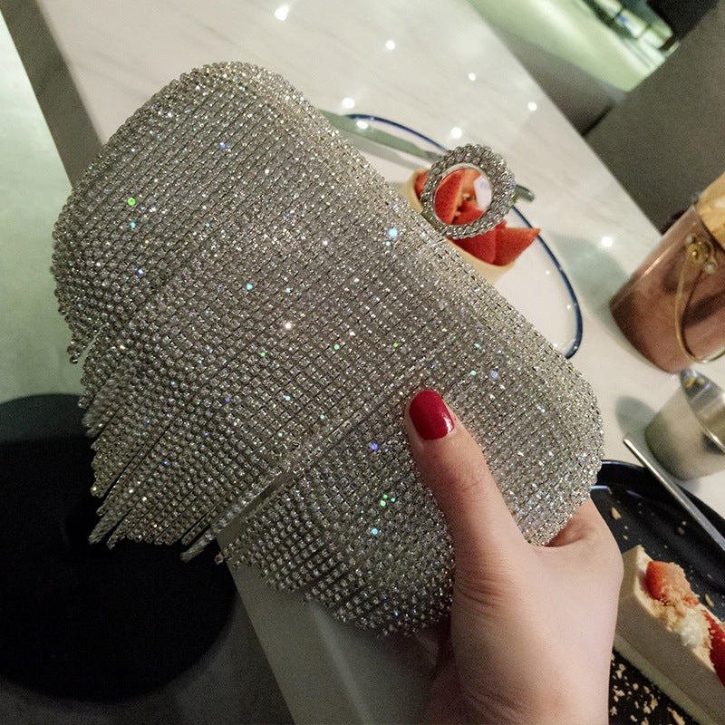 Sarah Express Diamond Fringed Evening Clutch Bag