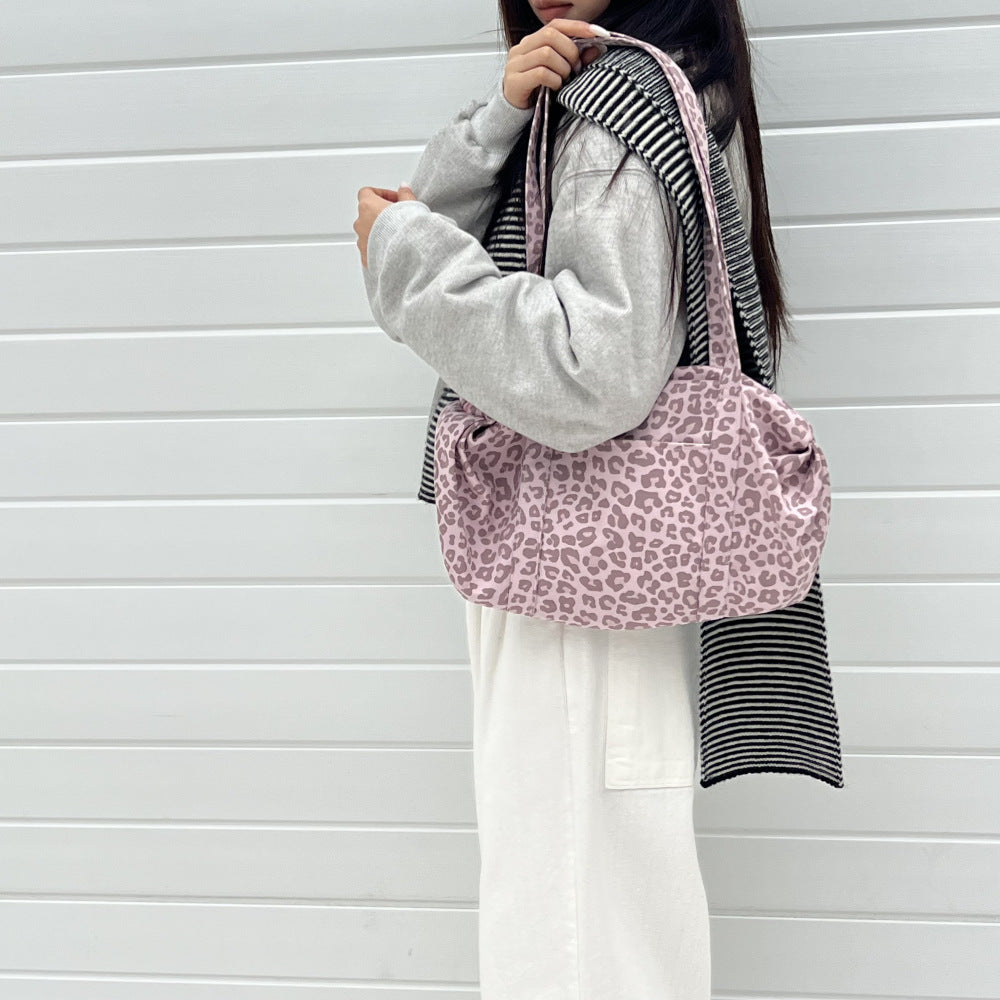 Sarah Express Leopard Print Soft Suede Tote Bag