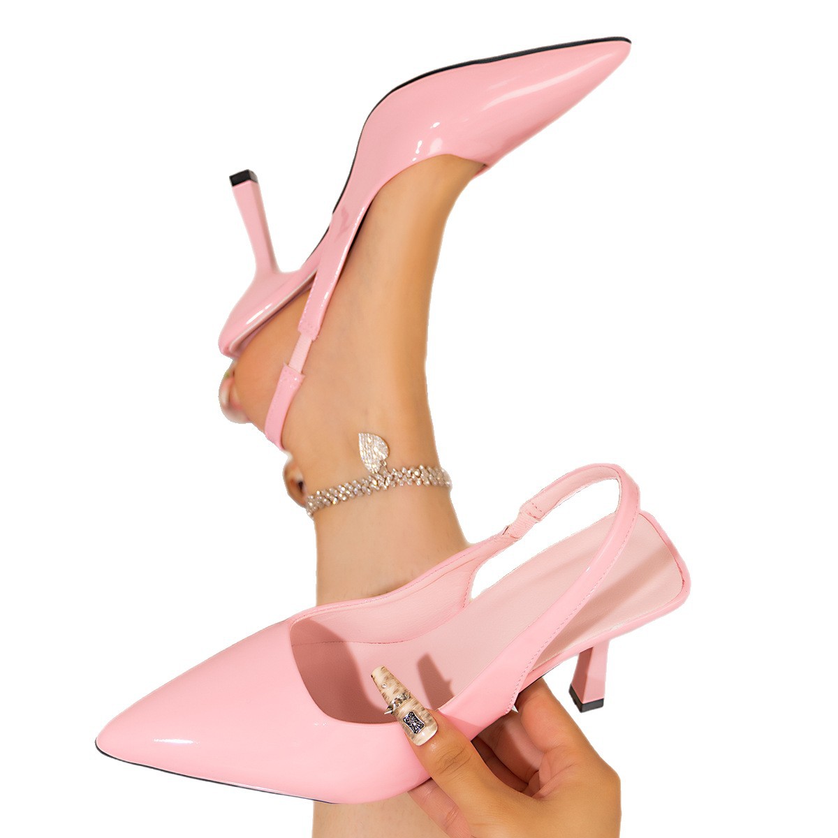 Sarah Express Pointed-Toe Patent Stiletto Heels