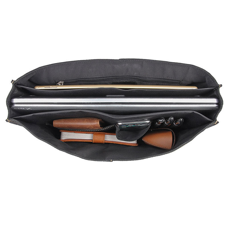 Sarah Express Retro Leather Laptop Business Briefcase