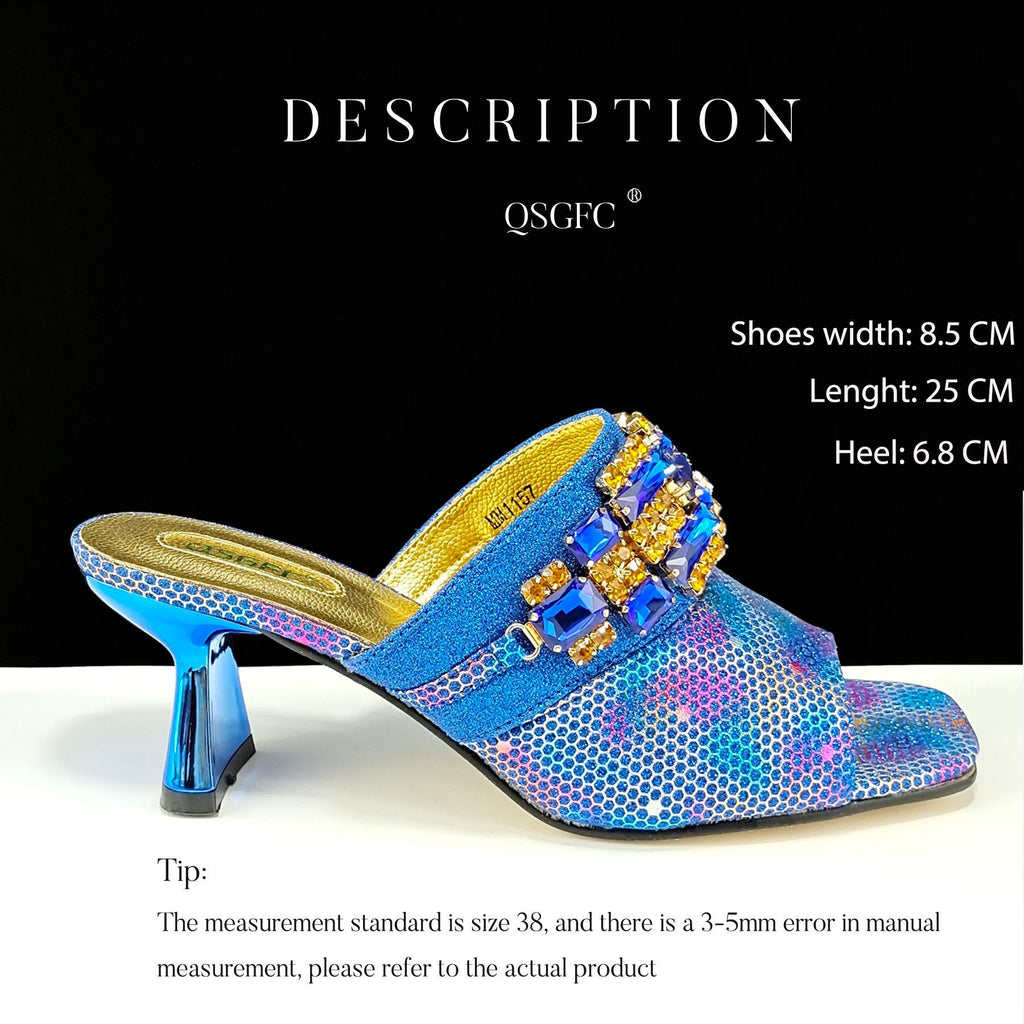 Sarah Express Camouflage Pattern Embellished Mule And Bag Set