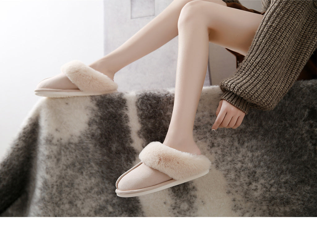 Sarah Express Women's Suede Cotton Indoor Slippers