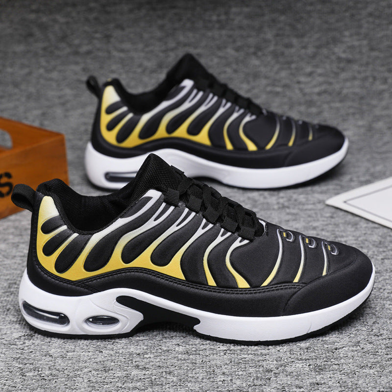 Sarah Express Men's Color-blocked Breathable Lace-Up Sneakers Black