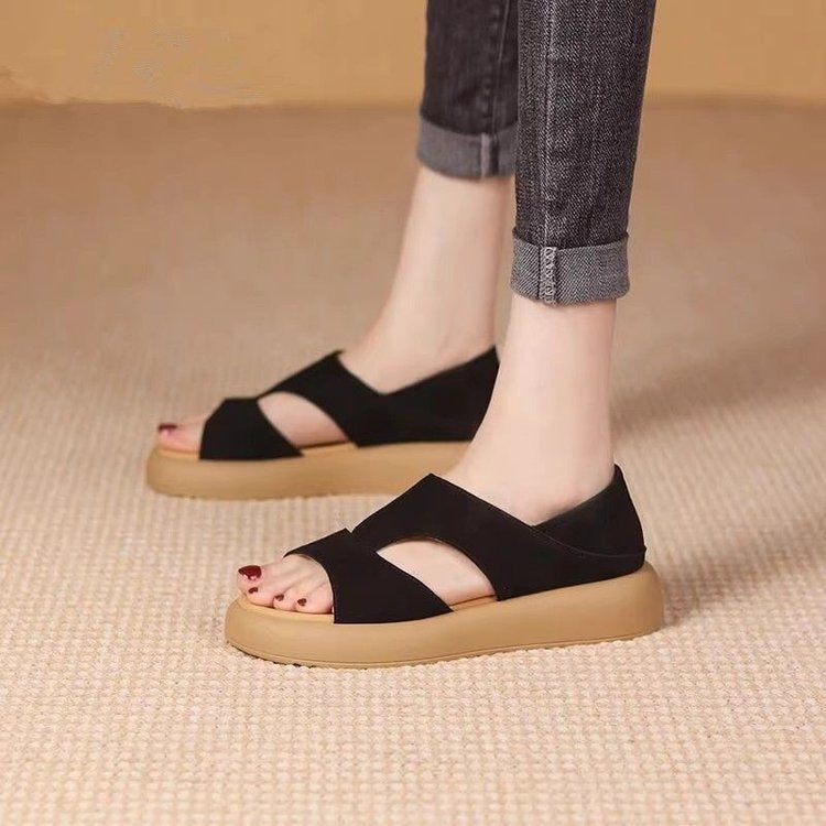Sarah Express Flat Open-Toe Buckle Strap Sandals