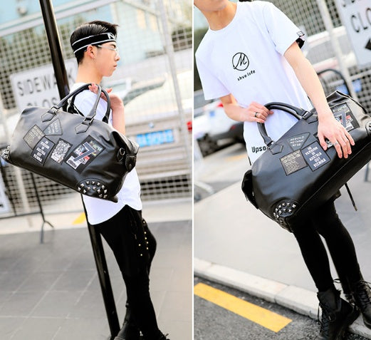 Sarah Express Patchwork Leather Duffle Gym Bag