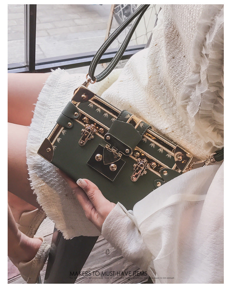 Sarah Express Structured Trunk Crossbody Bag Green
