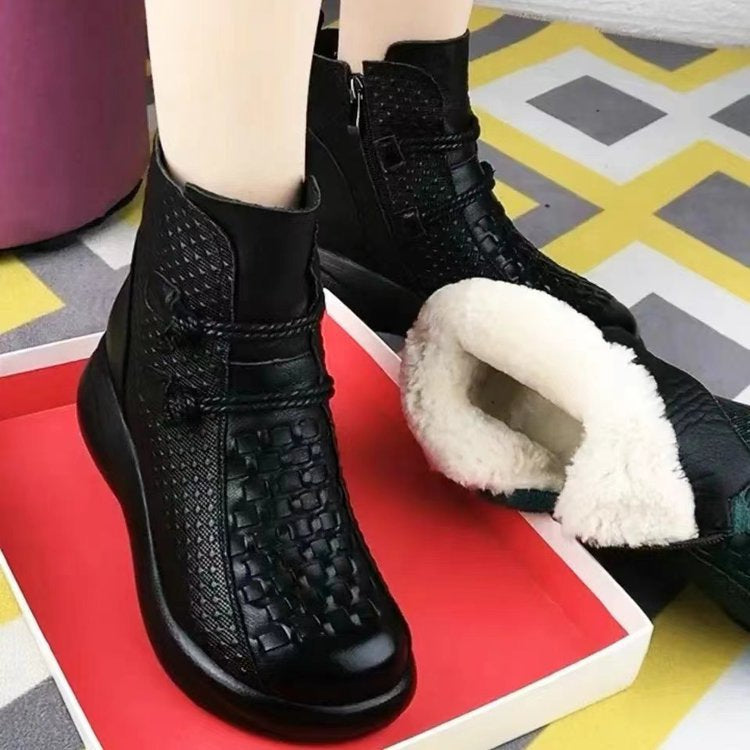 Sarah Express Fleece-Lined Mid-Calf Wedge Winter Boots