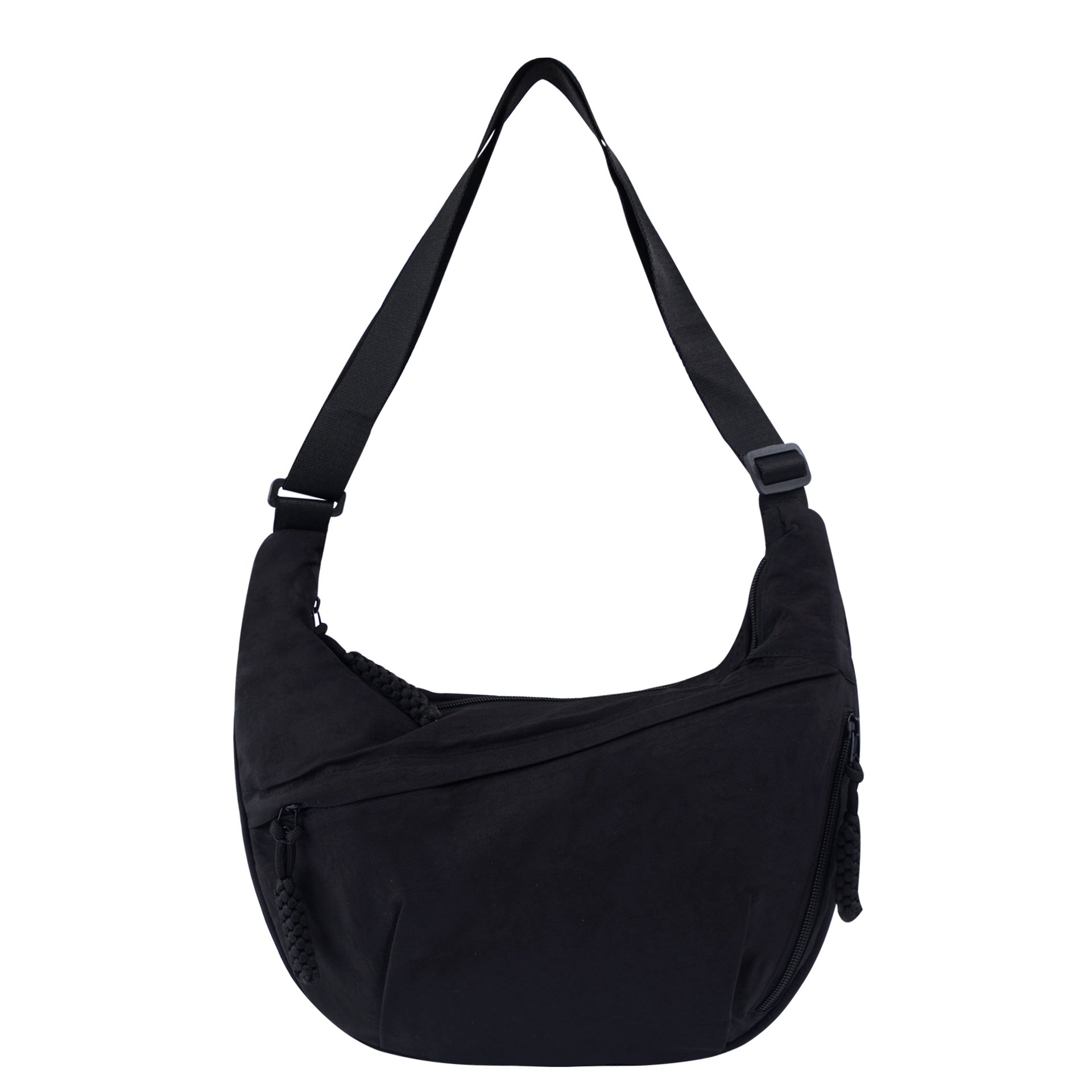 Sarah Express Lightweight Nylon Dumpling Crossbody Shoulder Bag Black 34x5x22cm