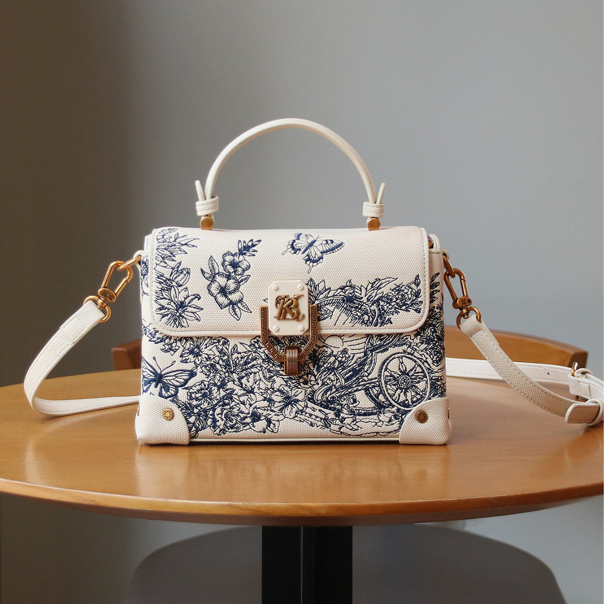 Sarah Express Embroidered PU Leather Crossbody Tote Bag