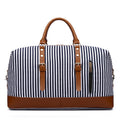 Sarah Express Striped Canvas Messenger Travel Bag Blue stripes