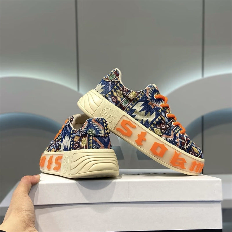Sarah Express Patterned Cloth Low Top Casual Flats