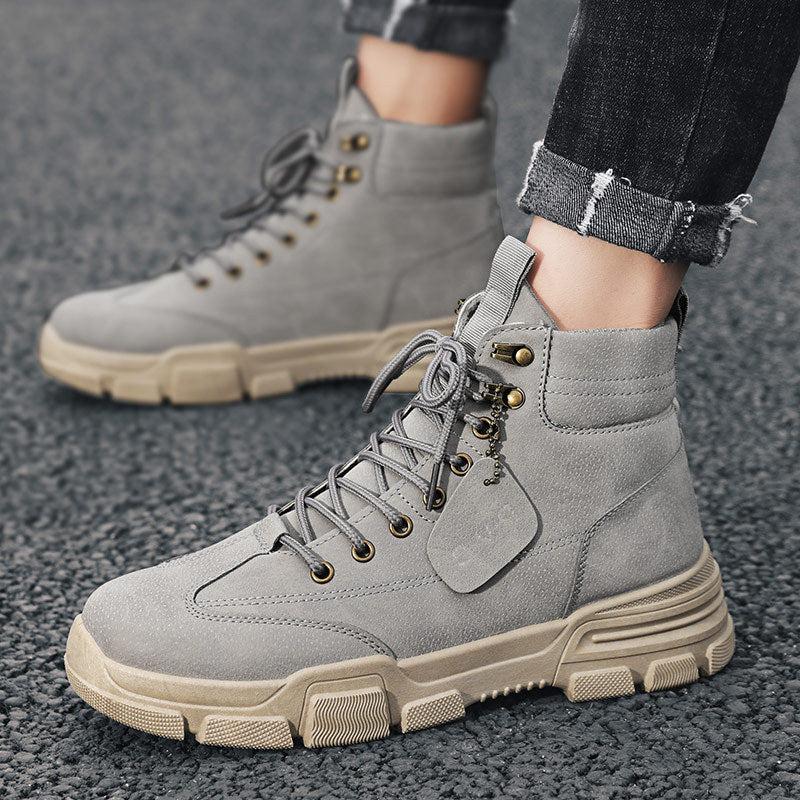 Sarah Express Men's Tooling Martin Boots Grey