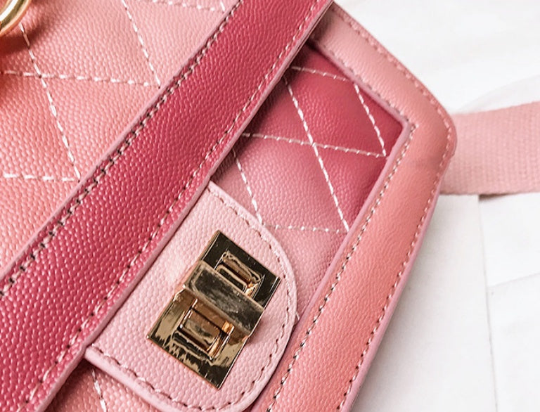 Sarah Express Rhombic Quilted Chain Shoulder Messenger Bag
