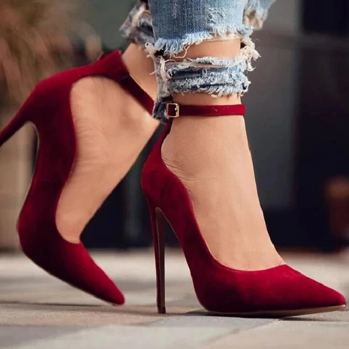 Sarah Express Pointed Toe Stiletto Buckle Heels