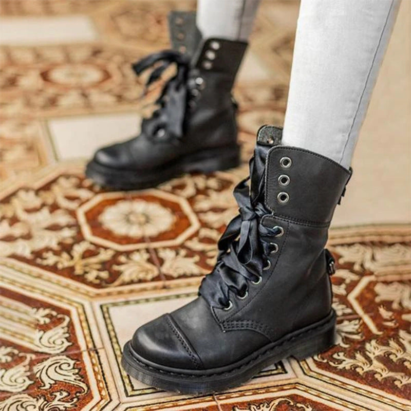 Sarah Express Women's British Style Lace Up Ankle Boots