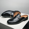 Sarah Express Men's Metal Accent Backless Loafer Slippers Black