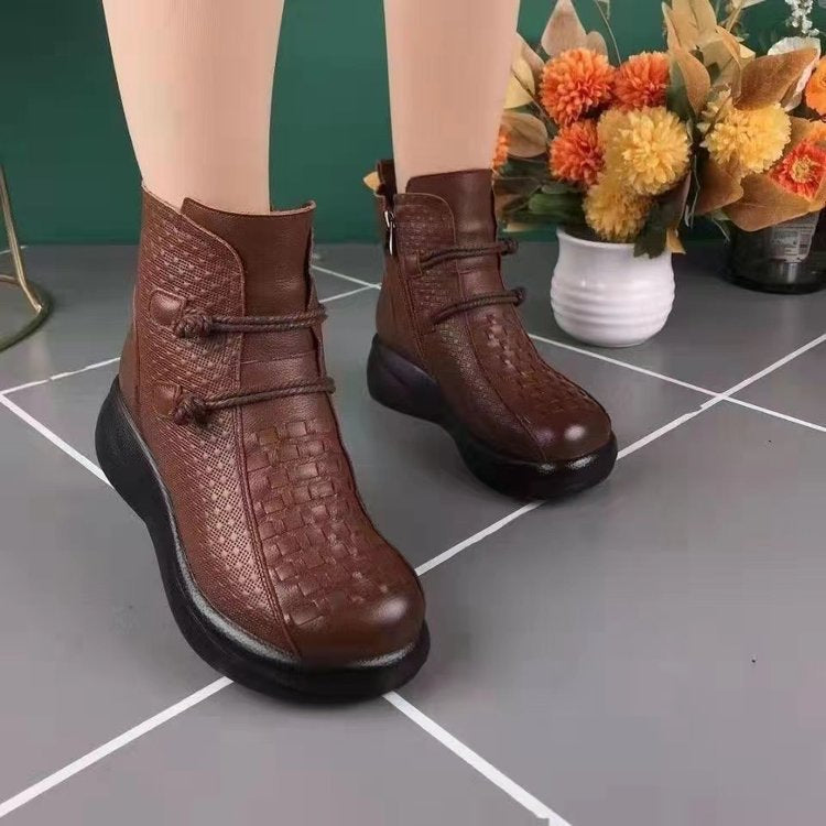 Sarah Express Fleece-Lined Mid-Calf Wedge Winter Boots