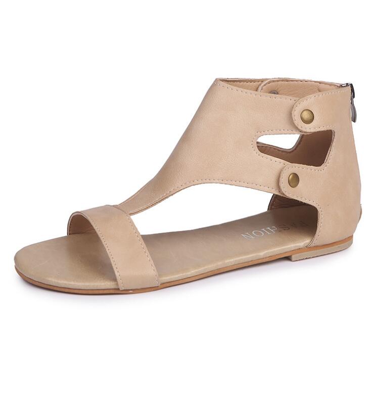 Sarah Express Boho Studded Flat Sandals Beige