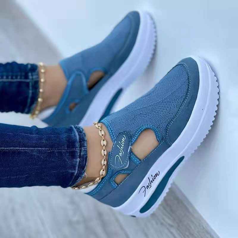 Sarah Express Women's Breathable Mesh Velcro Walking Sneakers