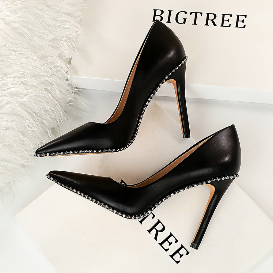 Sarah Express Studded Pointed Toe Platform High Heels
